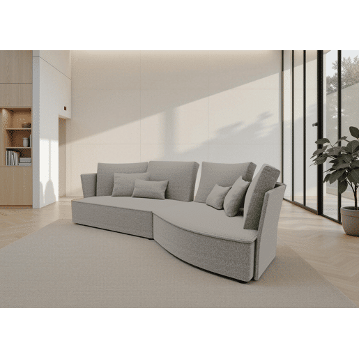 Chaise longue LUGANO direita 4 lugares tecido 2 cor bege
