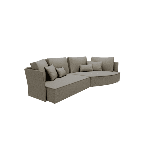 Chaise longue LUGANO direita 4 lugares tecido 2 cor bege