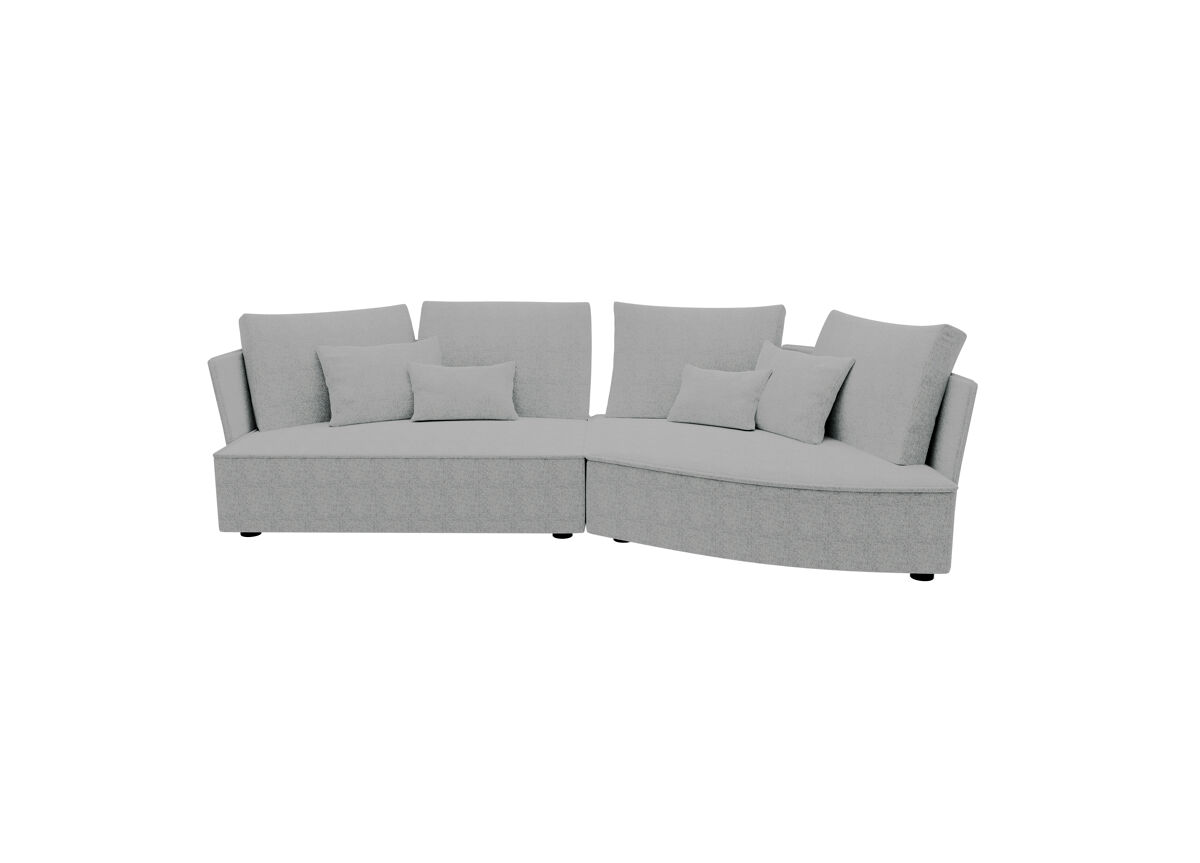 Chaise longue 4 plazas LUGANO tela 2 Visón