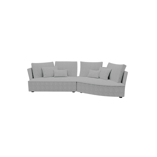 Chaise longue LUGANO direita 4 lugares tecido 2 cor vison
