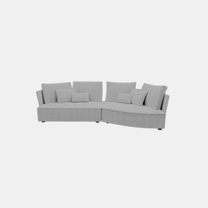 Chaise longue LUGANO direita 4 lugares tecido 2 cor vison