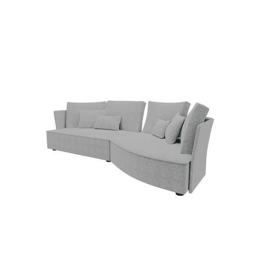 Chaise longue LUGANO direita 4 lugares tecido 2 cor vison