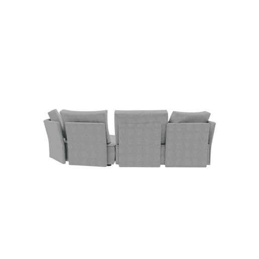 Chaise longue LUGANO direita 4 lugares tecido 2 cor vison
