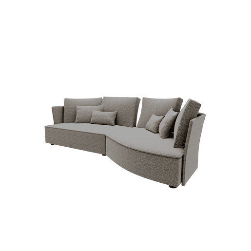 Chaise longue LUGANO direita 4 lugares tecido 2 cor castanho