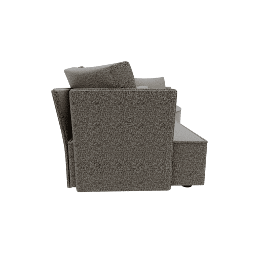 Chaise longue LUGANO direita 4 lugares tecido 2 cor castanho