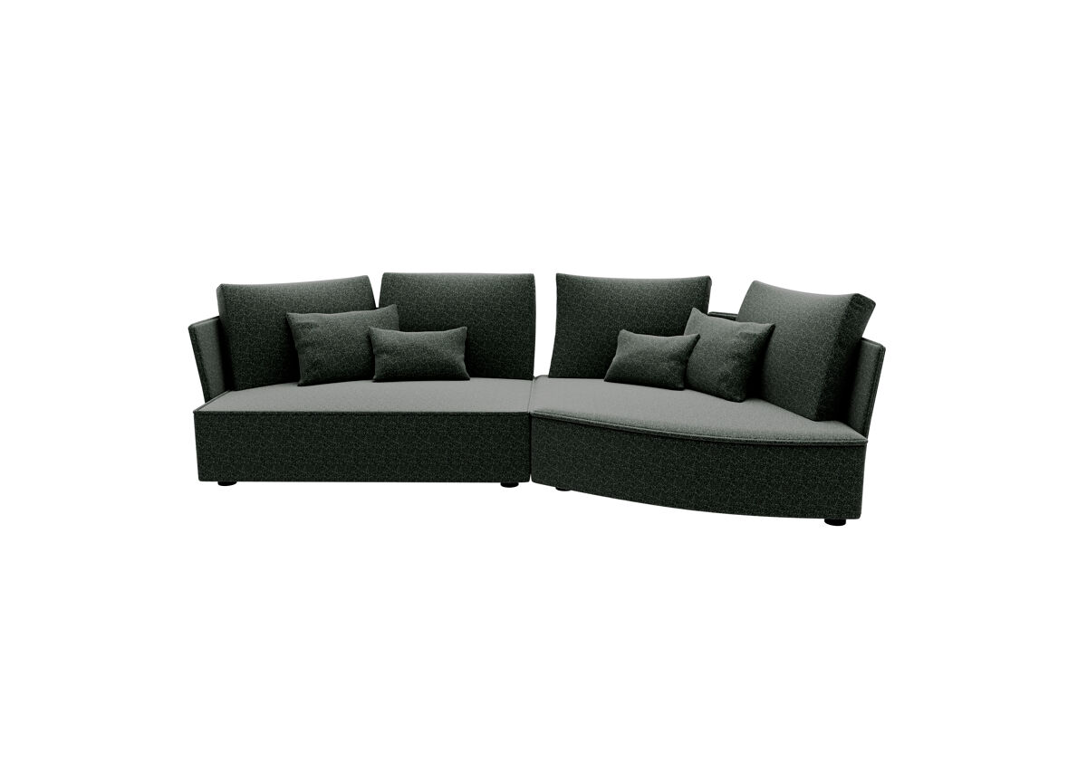 Chaise longue 4 plazas LUGANO tela 2 Verde