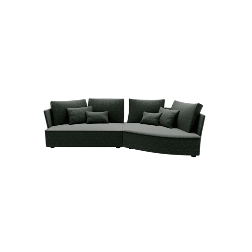 Chaise longue LUGANO direita 4 lugares tecido 2 cor verde