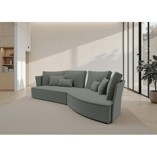 Chaise longue LUGANO direita 4 lugares tecido 2 cor verde
