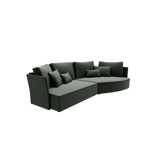 Chaise longue LUGANO direita 4 lugares tecido 2 cor verde