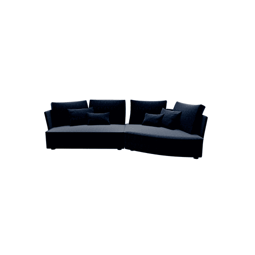 Chaise longue LUGANO direita 4 lugares tecido 2 cor azul