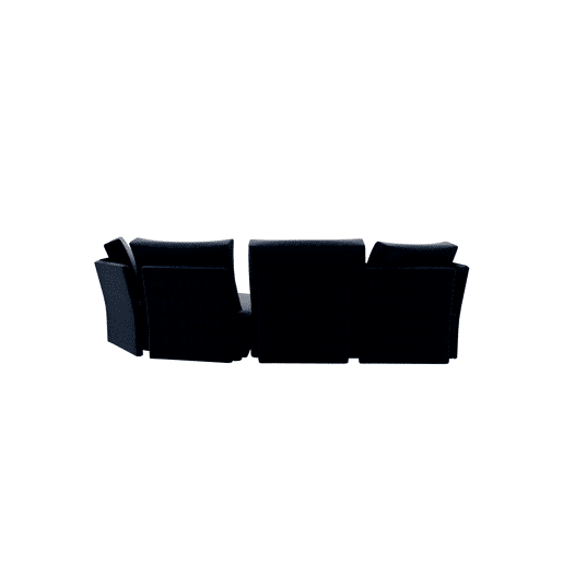 Chaise longue LUGANO direita 4 lugares tecido 2 cor azul