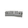Chaise longue LUGANO direita 4 lugares tecido 2 cor cinza claro