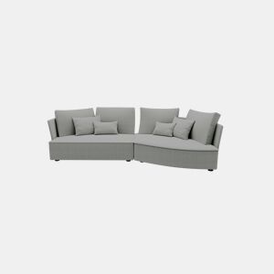 Chaise longue LUGANO direita 4 lugares tecido 2 cor cinza claro