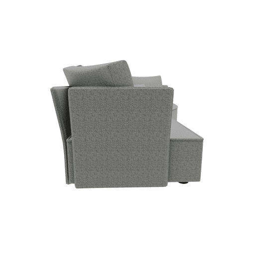 Chaise longue LUGANO direita 4 lugares tecido 2 cor cinza claro