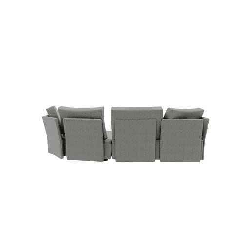 Chaise longue LUGANO direita 4 lugares tecido 2 cor cinza claro
