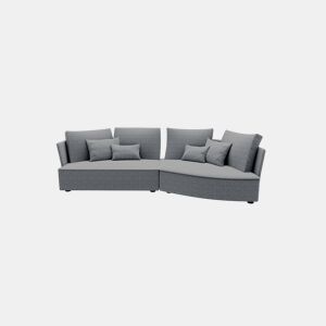 Chaise longue LUGANO direita 4 lugares tecido 2 cor cinza