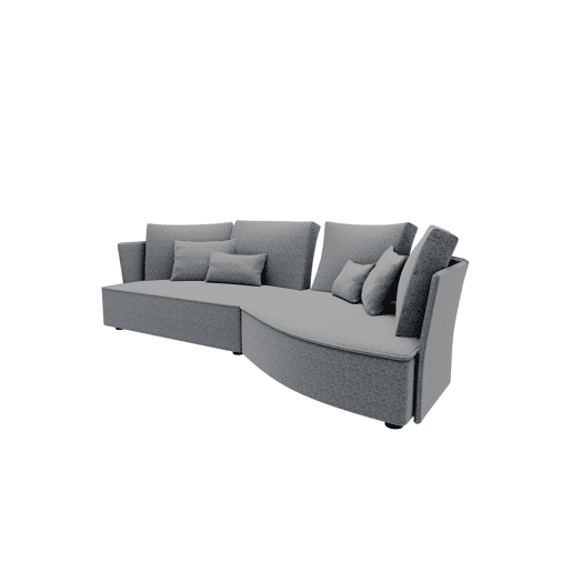 Chaise longue LUGANO direita 4 lugares tecido 2 cor cinza