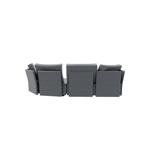Chaise longue LUGANO direita 4 lugares tecido 2 cor cinza