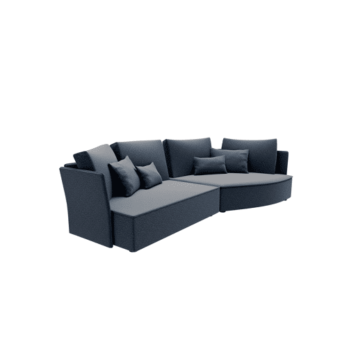 Chaise longue LUGANO direita 4 lugares tecido 2 cor cinza escuro