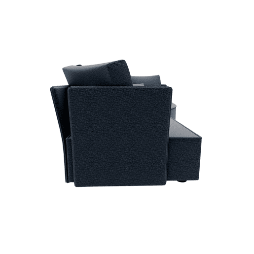 Chaise longue LUGANO direita 4 lugares tecido 2 cor cinza escuro