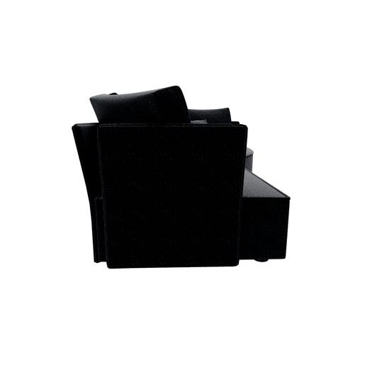 Chaise longue LUGANO direita 4 lugares tecido 2 cor preto