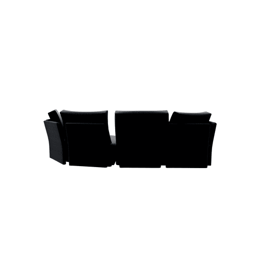 Chaise longue LUGANO direita 4 lugares tecido 2 cor preto