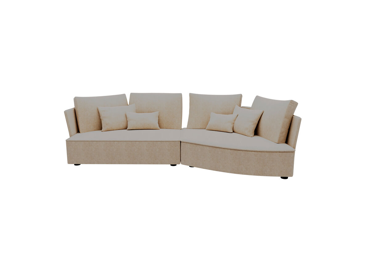 Chaise longue 4 plazas LUGANO tela 3 Beige