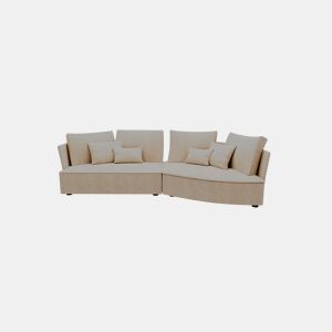 Chaise longue LUGANO direita 4 lugares tecido 3 cor bege