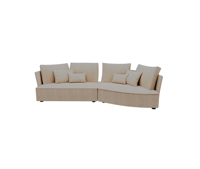 Chaise longue derecha 4 plazas lugano tela 3 color beige