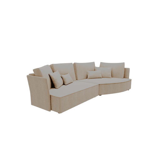 Chaise longue LUGANO direita 4 lugares tecido 3 cor bege