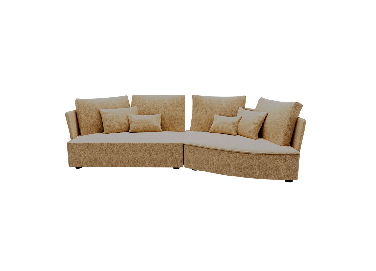 Chaise longue 4 plazas LUGANO tela 3 Visón