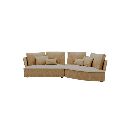 Chaise longue LUGANO direita 4 lugares tecido 3 cor vison