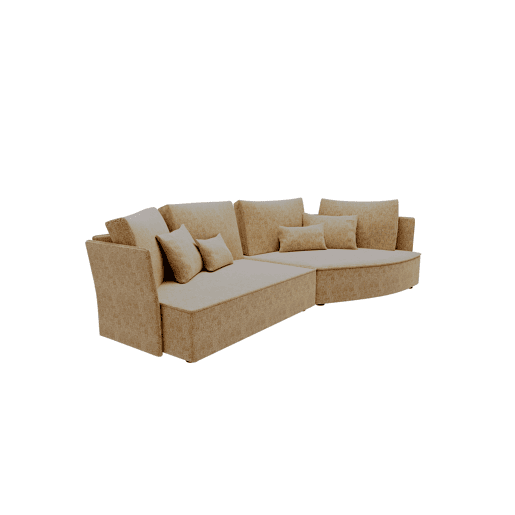 Chaise longue LUGANO direita 4 lugares tecido 3 cor vison