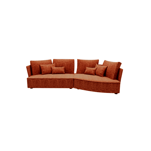 Chaise longue LUGANO direita 4 lugares tecido 3 cor terracota