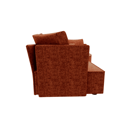 Chaise longue LUGANO direita 4 lugares tecido 3 cor terracota