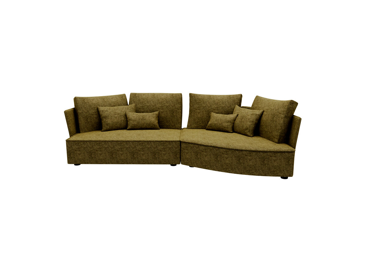 Chaise longue 4 plazas LUGANO tela 3 Verde