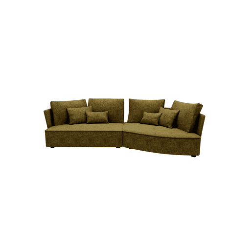 Chaise longue LUGANO direita 4 lugares tecido 3 cor verde