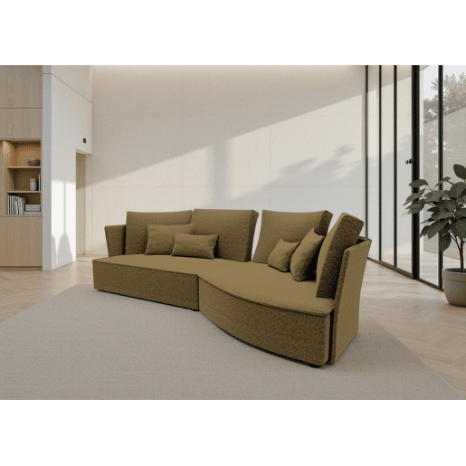 Chaise longue LUGANO direita 4 lugares tecido 3 cor verde