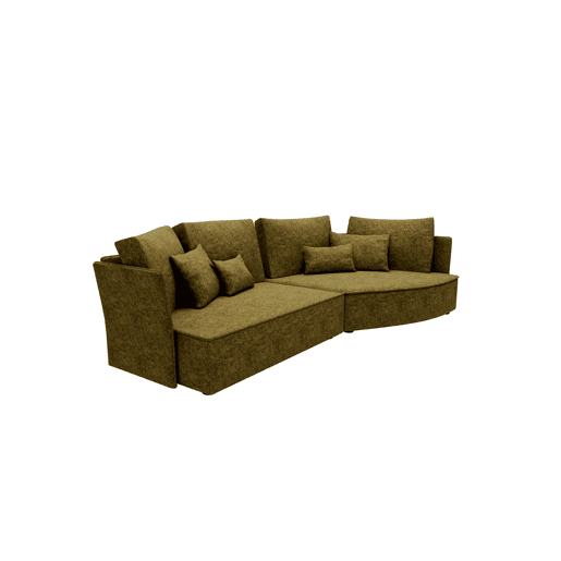 Chaise longue LUGANO direita 4 lugares tecido 3 cor verde
