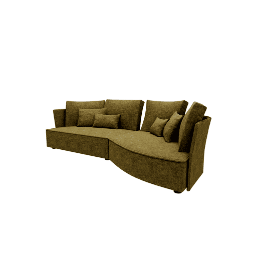 Chaise longue LUGANO direita 4 lugares tecido 3 cor verde