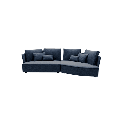 Chaise longue LUGANO direita 4 lugares tecido 3 cor azul