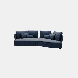 Chaise longue LUGANO direita 4 lugares tecido 3 cor azul