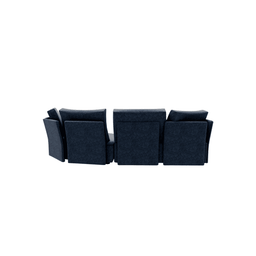 Chaise longue LUGANO direita 4 lugares tecido 3 cor azul