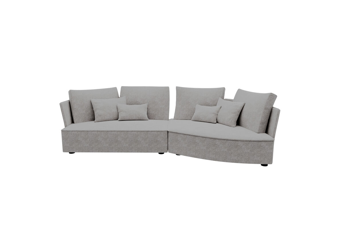 Chaise longue 4 plazas LUGANO tela 3 Gris Claro