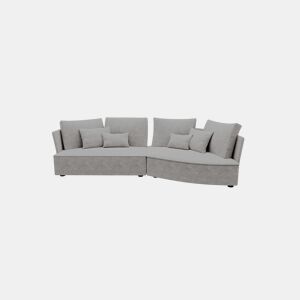 Chaise longue LUGANO direita 4 lugares tecido 3 cor cinza claro