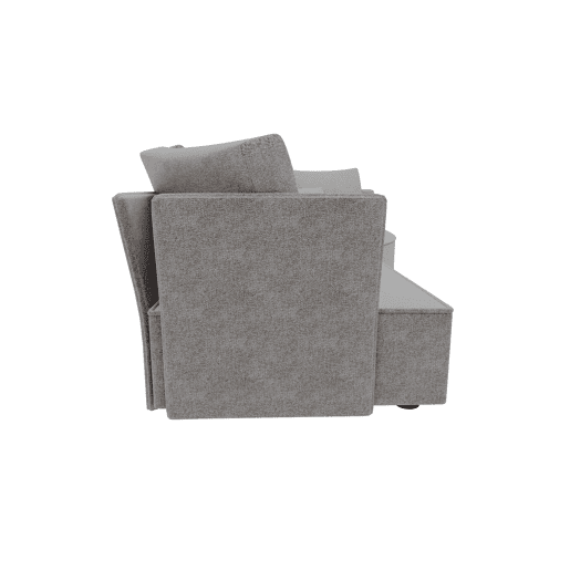 Chaise longue LUGANO direita 4 lugares tecido 3 cor cinza claro