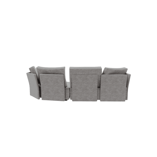Chaise longue LUGANO direita 4 lugares tecido 3 cor cinza claro