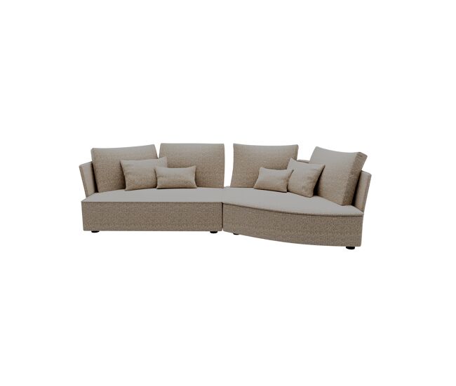 Chaise longue derecha 4 plazas lugano tela 3 color gris