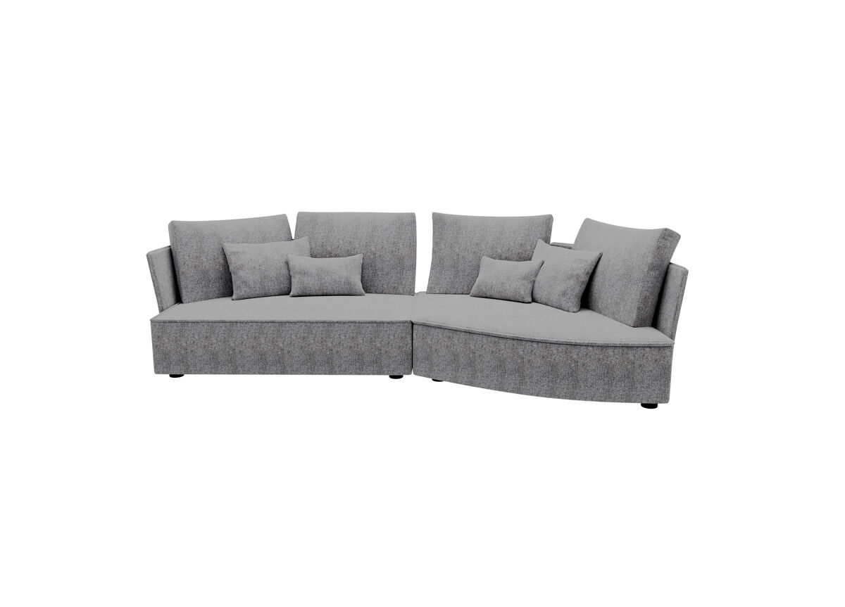 Chaise longue 4 plazas LUGANO tela 3 Gris