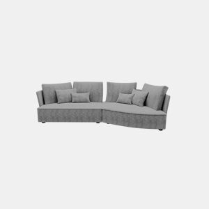Chaise longue LUGANO direita 4 lugares tecido 3 cor cinza escuro